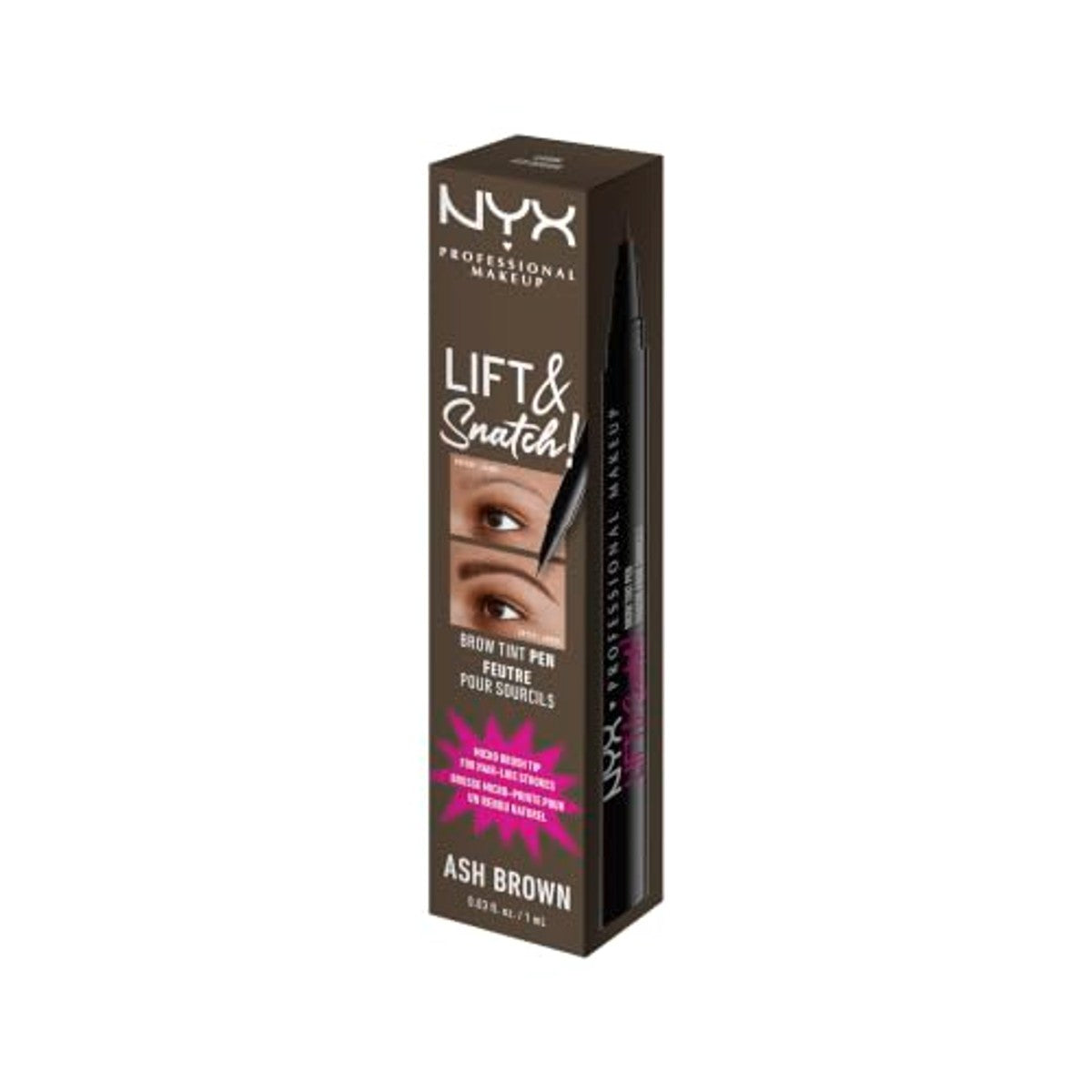 NYX PROFESSIONAL MAKEUP Lift n Snatch Brow Tint Pen Ash Brown 1x - 6 stuks