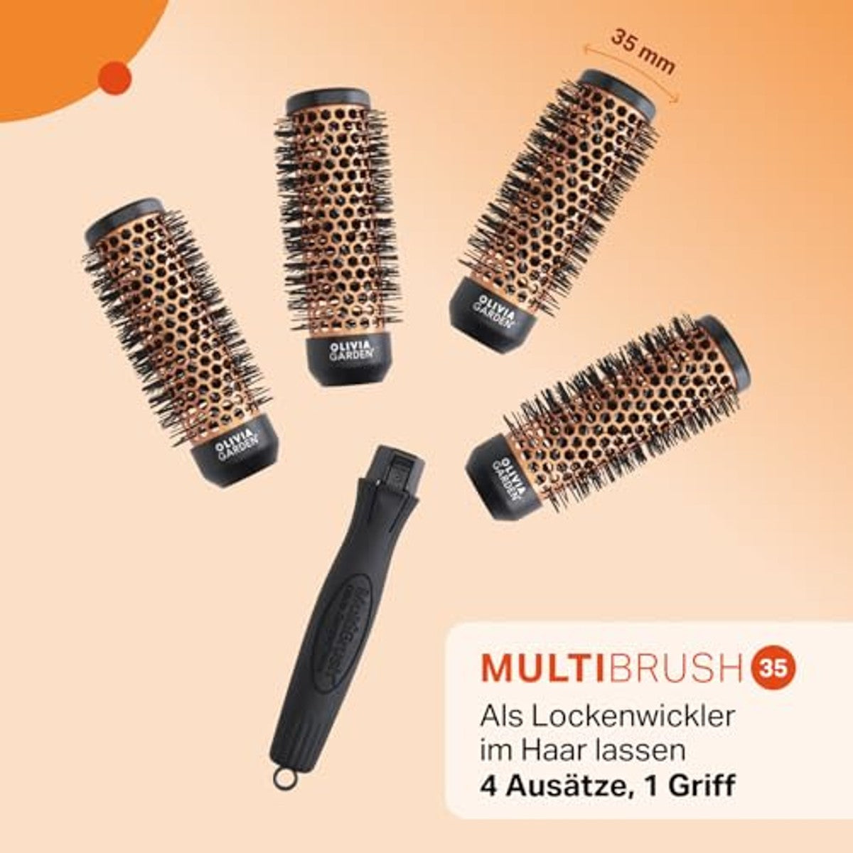 Olivia Garden MultiBrush Curlers Kit, 4 Opzetstukken, Maat 35 - 3-pack