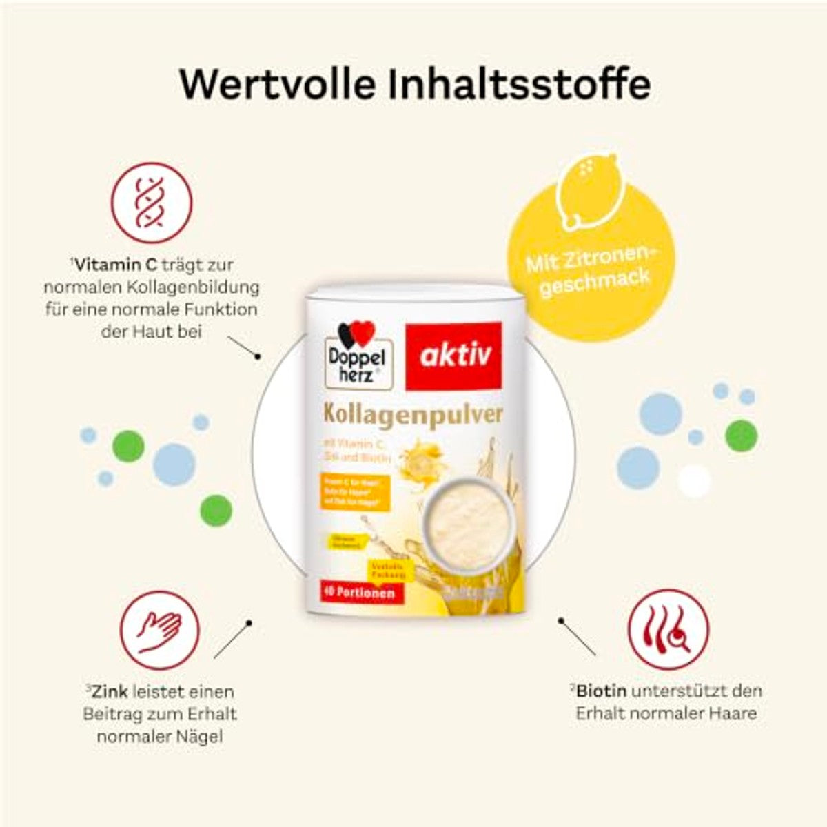 Doppelherz Collageenpoeder Citroen 300 g - 3-pack