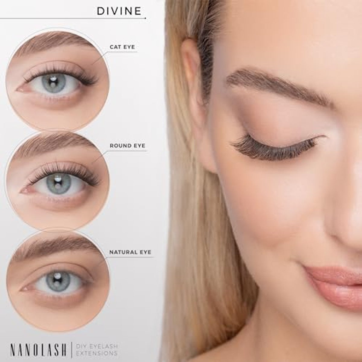 Nanolash Clusterwimpers voor doe-het-zelf wimperverlenging thuis, 36 stuks, wimperverlenging, doe-het-zelf, doe-het-zelf valse wimpers (zwart, Divine) – Nanolash