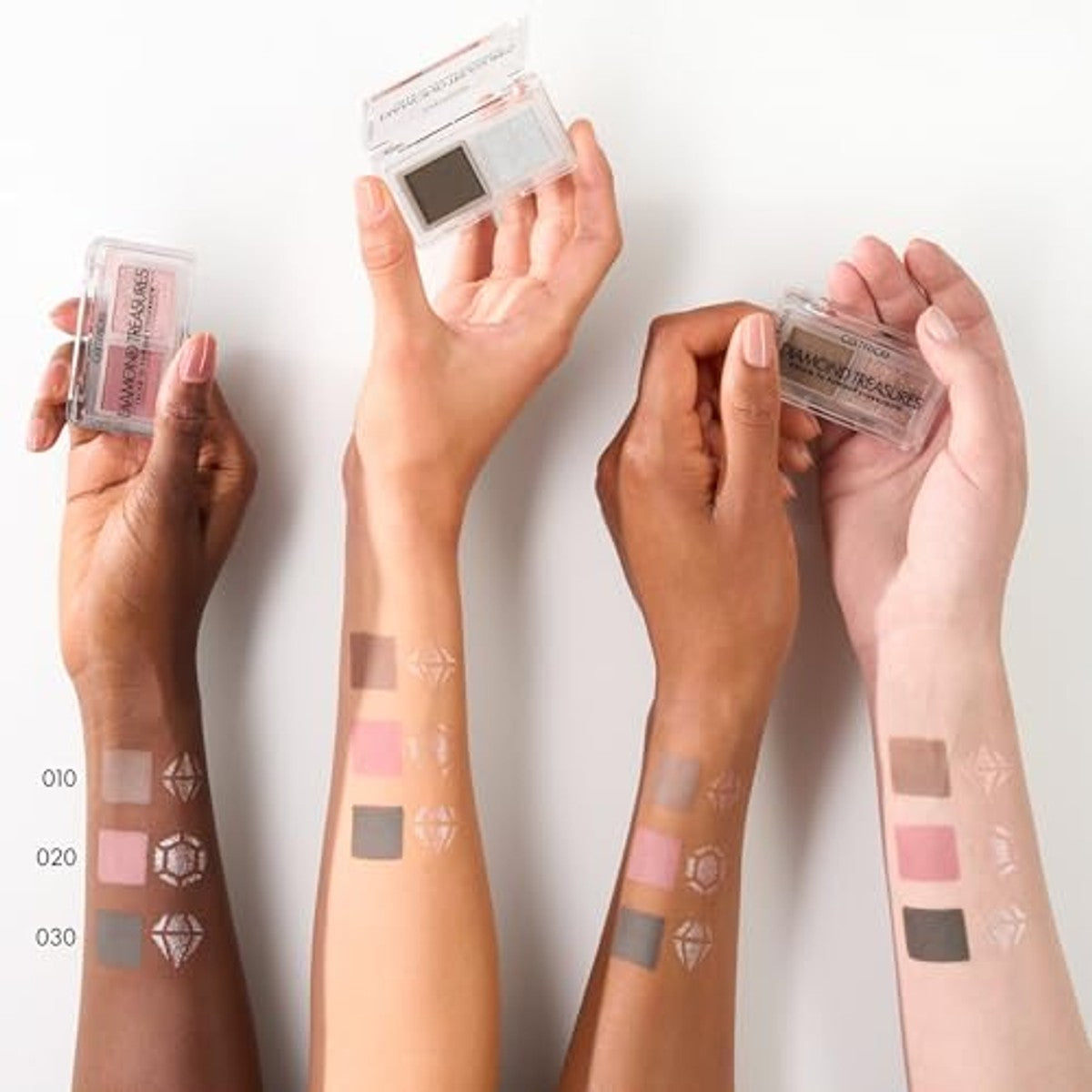 Catrice Diamond Treasures Cream to Powder Oogschaduw, nr. 020, roze, 2 roze tinten, langdurig, sterk gepigmenteerd, glinsterend, veganistisch, vrij van nanodeeltjes, zonder parfum, olievrij, per stuk | Oogschaduw, glanzende afwerking – Catrice Cosmetics