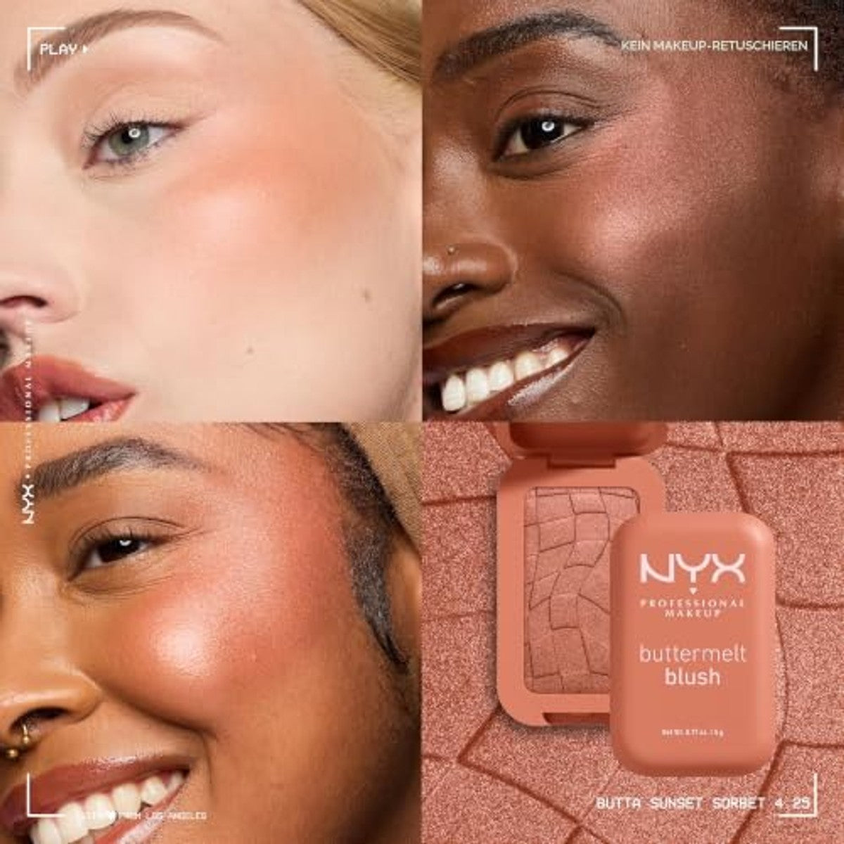 NYX PROFESSIONAL MAKEUP Buttermelt Blush Butta Sunset Sorbet - 3 stuks
