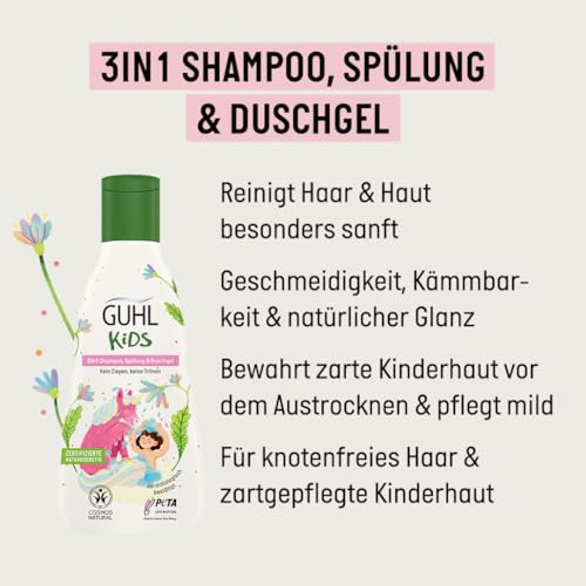 Guhl Kids 3 in 1 shampoo, conditioner & douchegel 3 x 250 ml - Voordeelverpakking
