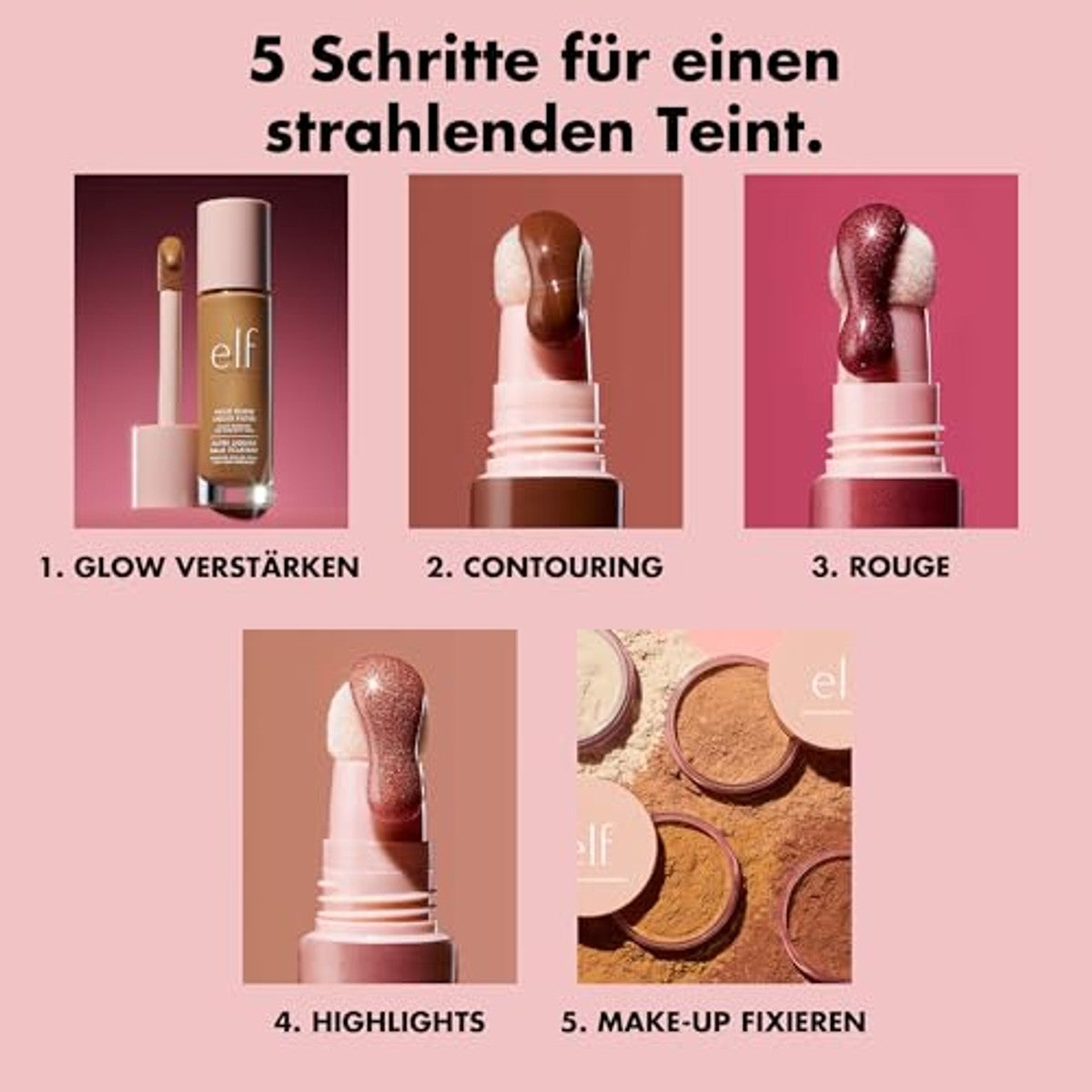 e.l.f. Halo Glow Highlight Beauty Wand Vloeibare highlighterstaaf voor een heldere, stralende huid, opbouwbare formule, veganistisch en dierproefvrij, champagne campagne – e.l.f.