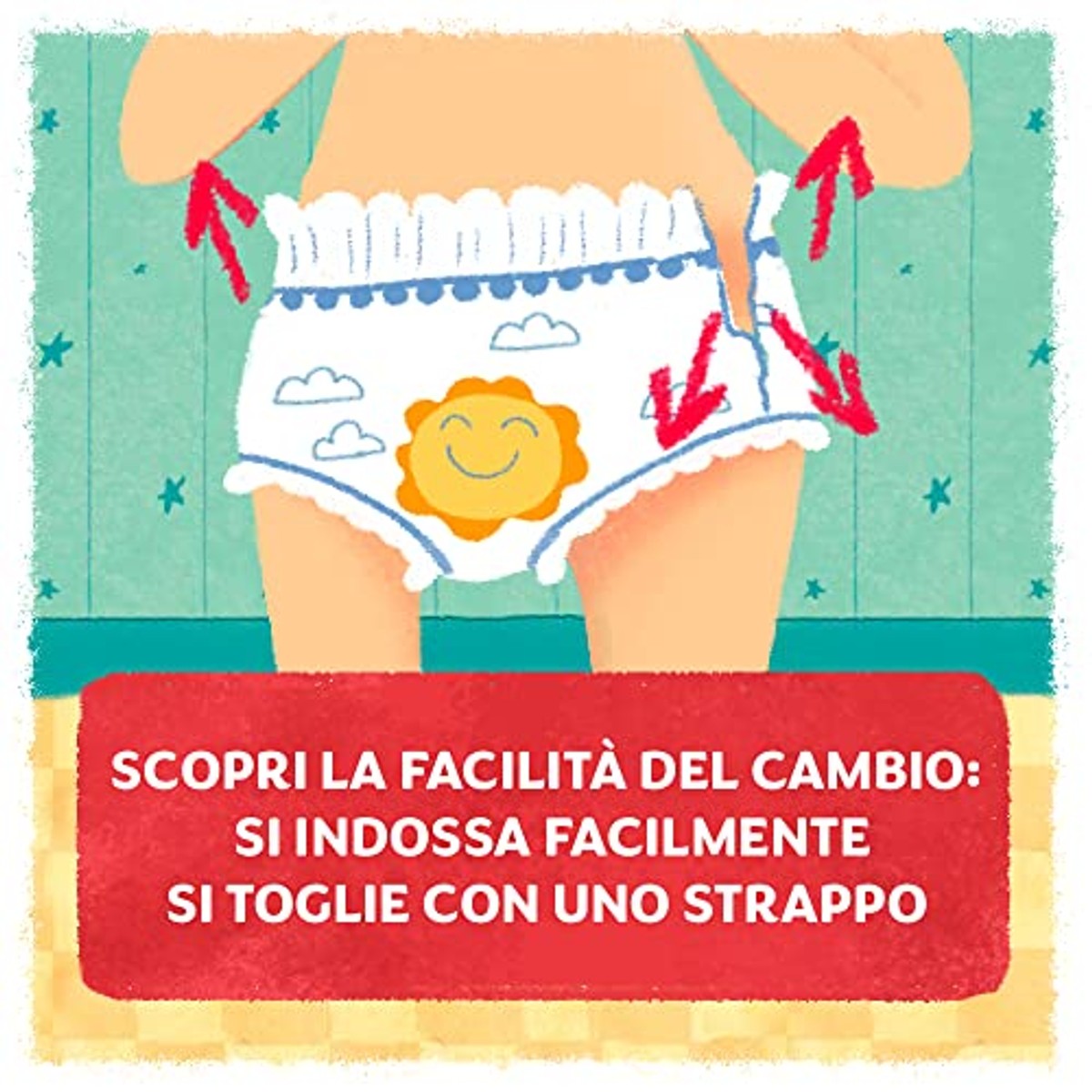 Pampers zon en maan slipje Junior maat 5, 12-18 kg, 84 luiers – Pampers