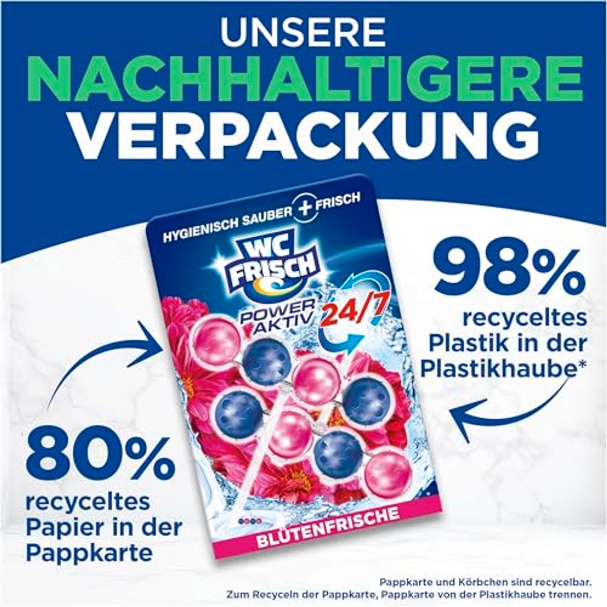 WC-Frisch Krachtige Actieve Geurspoeler Bloemenfrisheid 2 x 50 g – WC-Frisch