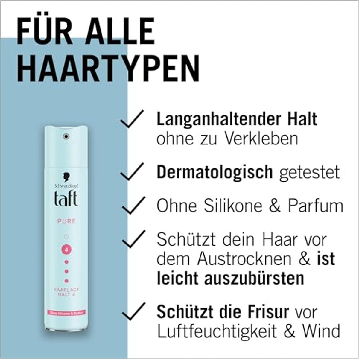 TAFT Pure Haarlak 3 x 250 ml - Voordeelverpakking