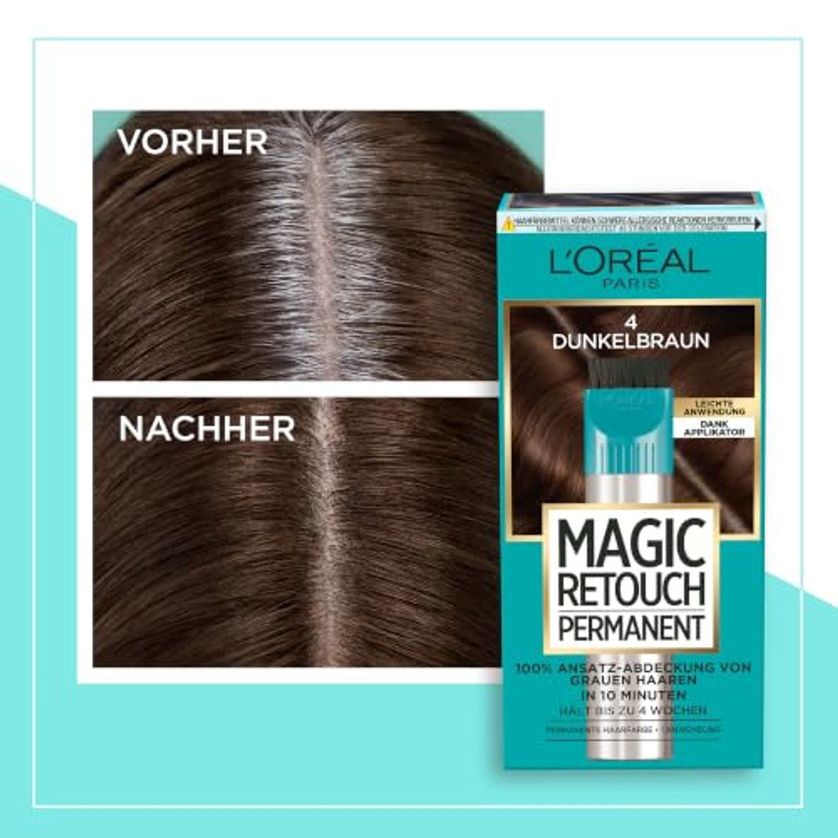 L'Oréal Paris Magic Retouch Permanent nr. 4 donkerbruin - 6-pack
