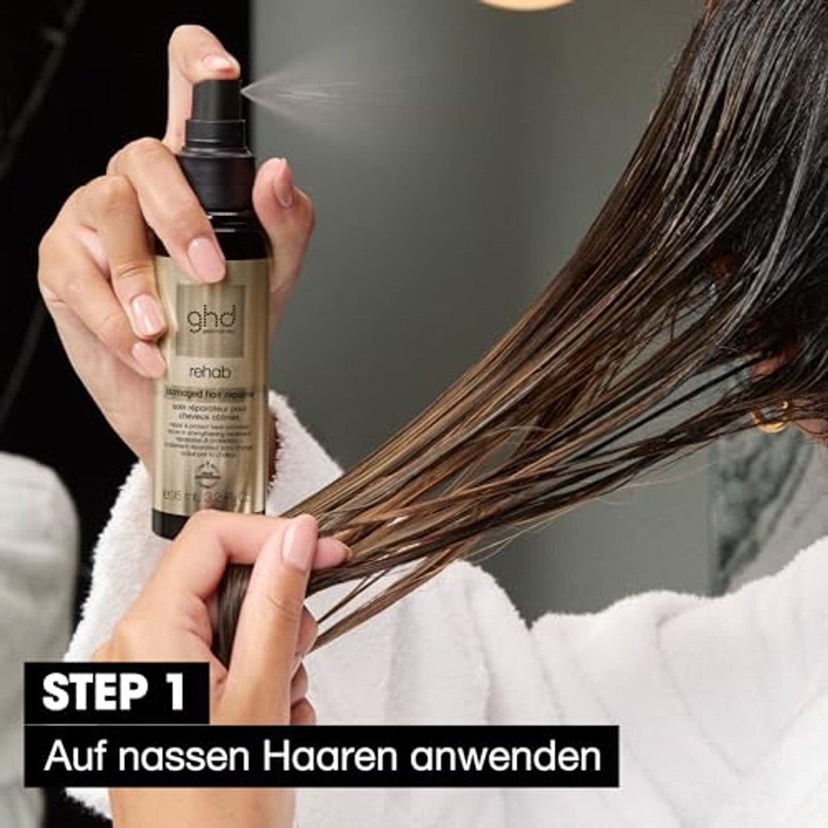 ghd Rehab Herstellende Leave-In Conditioner voor Beschadigd Haar 95 ml - 3-pack