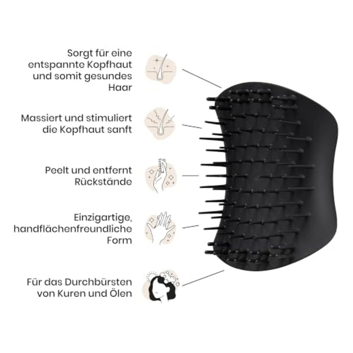 Tangle Teezer Hoofdhuidborstel & massageapparaat – perfect voor haarkuren en hoofdhuiddetox – verwijdert vuil en dode huidcellen – kan onder de douche of met haarolie worden gebruikt – zwart – Tangle Teezer