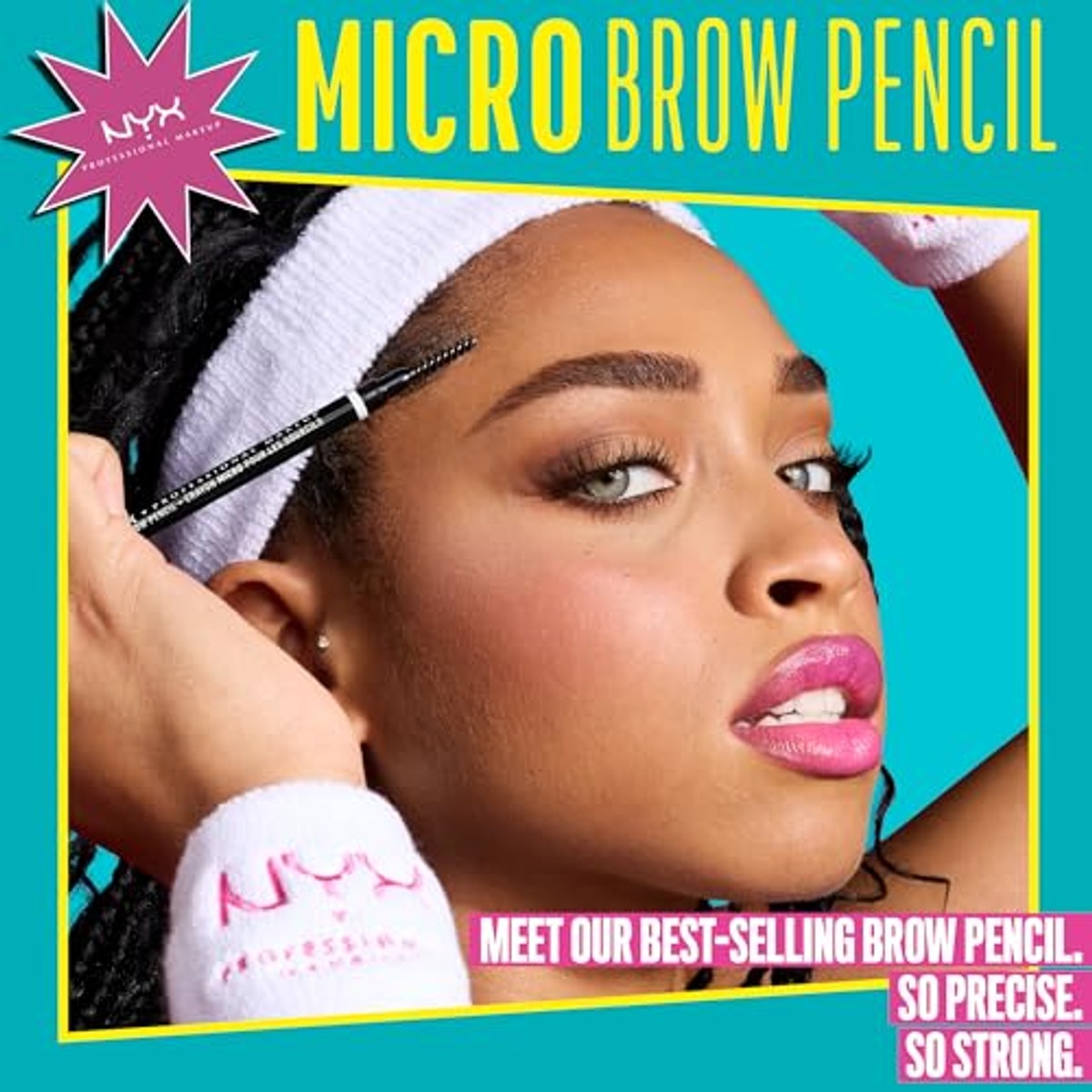 NYX Professional Makeup Micro Brow Pencil Dubbelpak, Dubbelzijdig met Uitdraaibare Wenkbrauwstift en Borstelje, Veganistische formule, Kleur: Zwart – NYX PROFESSIONAL MAKEUP