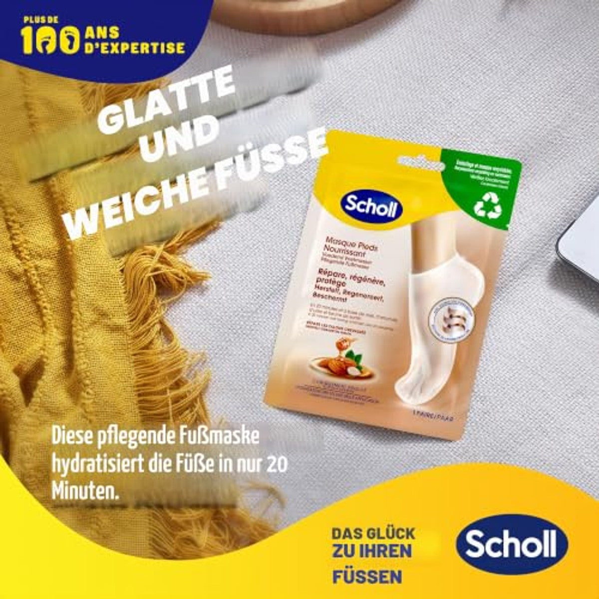 Dr. Scholl's Voetmasker Amandel & Honing 1 paar - 3-pack