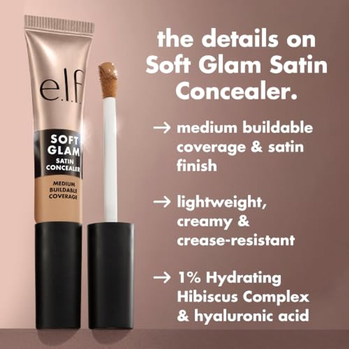 e.l.f. Soft Glam satijnen concealer, gemiddelde dekking voor onzuiverheden en ogen, slijt niet, langdurig, veganistisch en dierproefvrij, 11 fair neutraal – e.l.f.