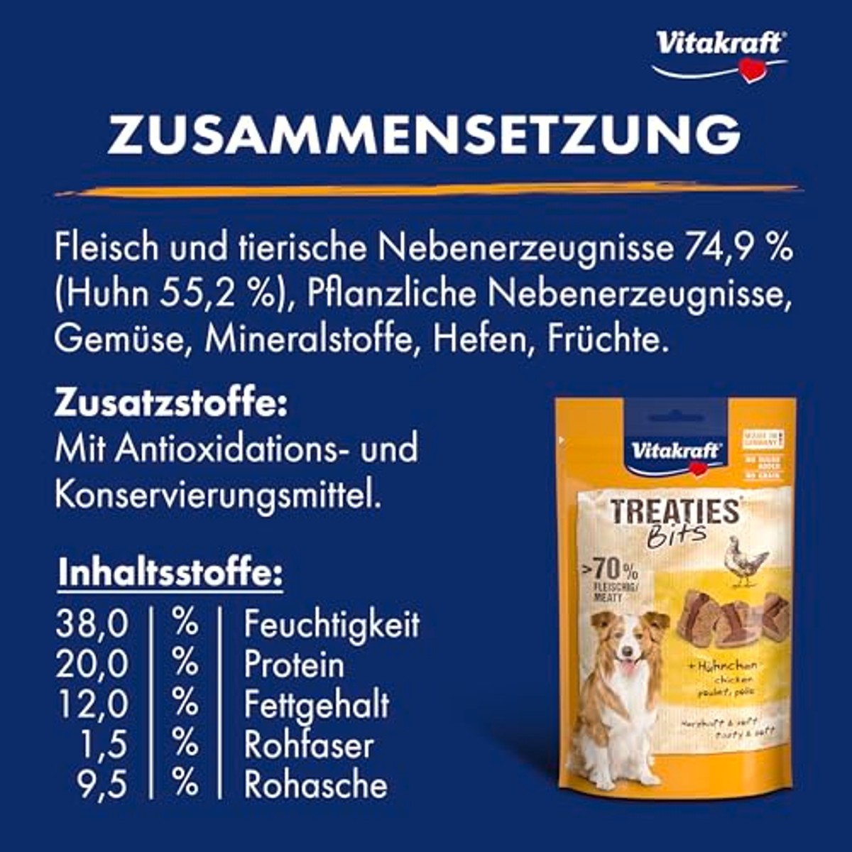 Vitakraft Treaties Bits hondensnack kip 6 x 120 g - 6-pack