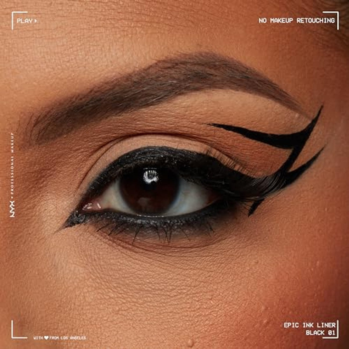 NYX Professional Makeup Epic Ink Eyeliner, sterk gepigmenteerde viltstift, waterbestendig, langdurige kajal, veganistische formule, eenvoudig te gebruiken met flexibele kwast, shade: 01 Black – NYX PROFESSIONAL MAKEUP