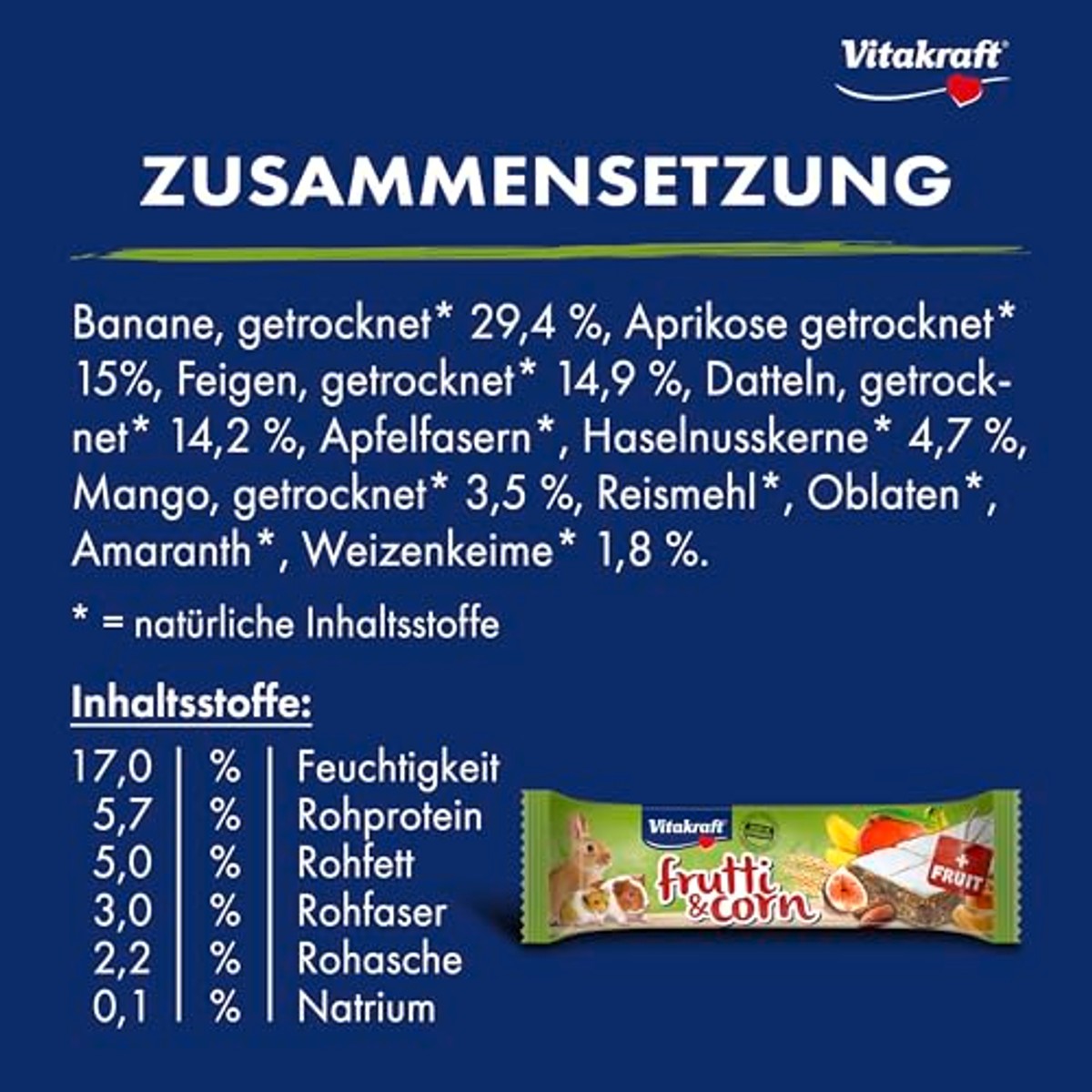 Vitakraft Frutti Corn knaagdiersnack banaan vijg 20 x 30 g - 6-pack