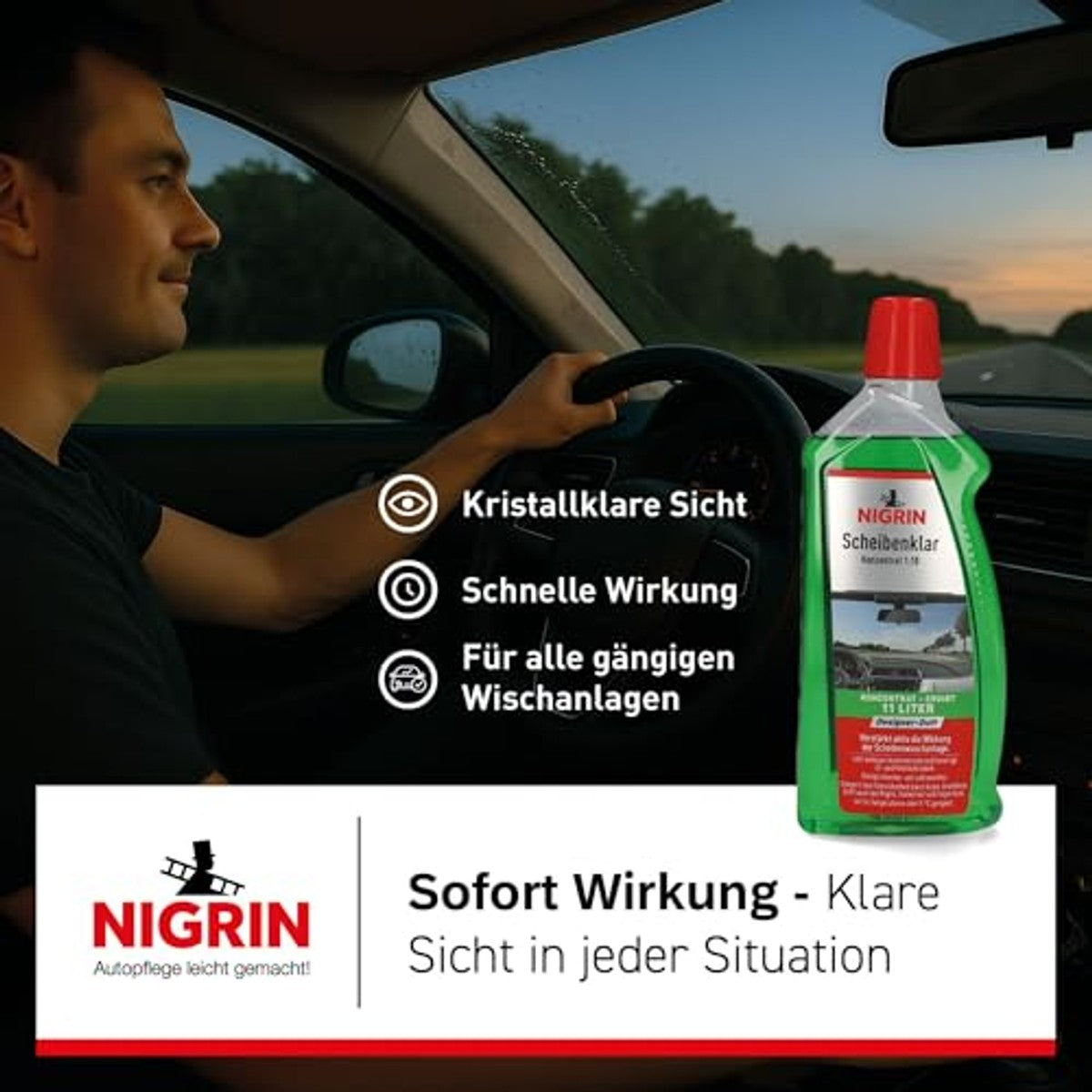 NIGRIN Ruitenhelder concentraat 1:10 6 x 1 liter - Voordeelverpakking