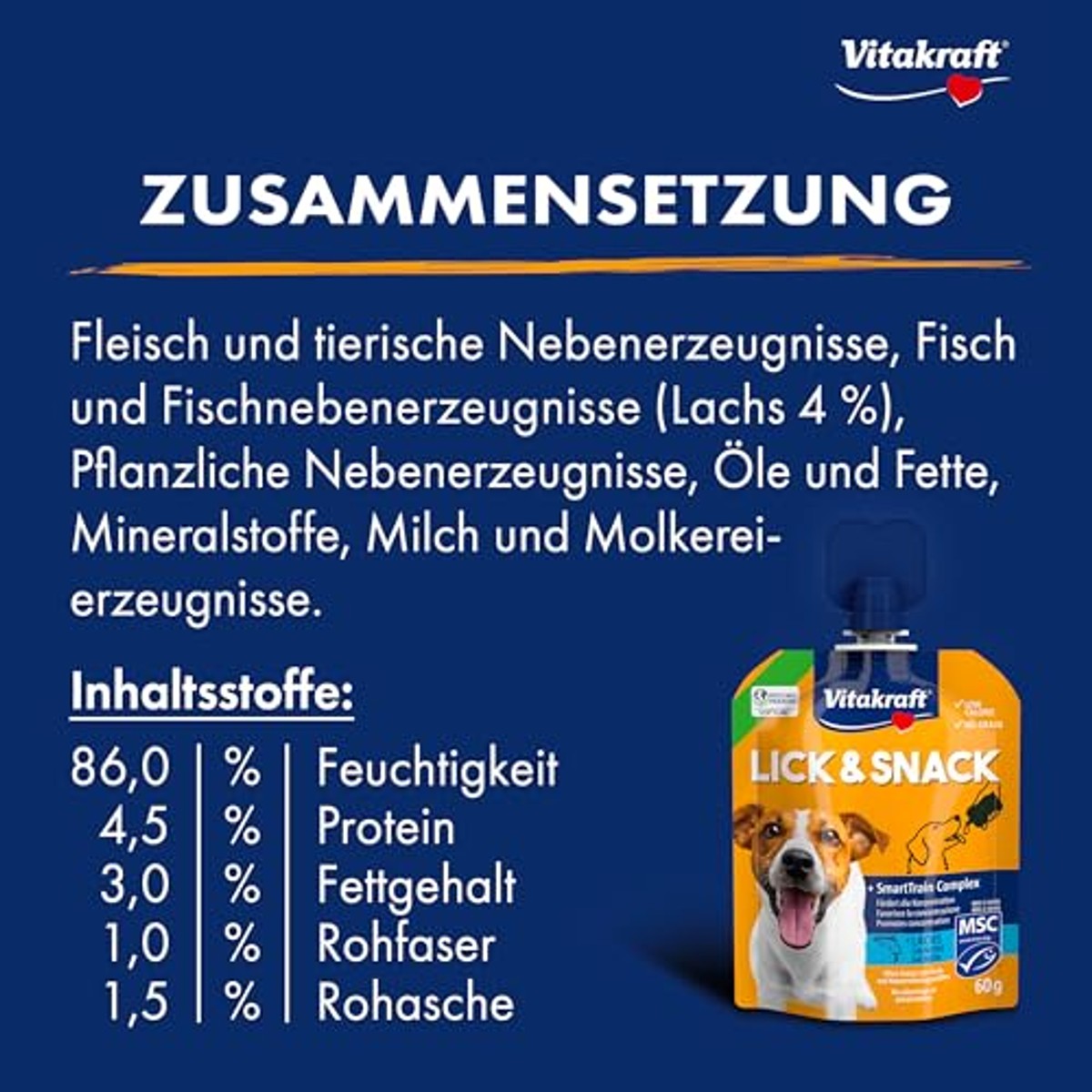 Vitakraft Lick & Snack hondensnack zalm 1 x 60 g - 6-pack