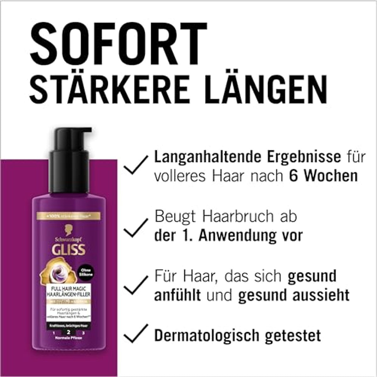 Gliss Kur Full Hair Magic Haarlengtes Filler 6 x 100 ml - Voordeelverpakking