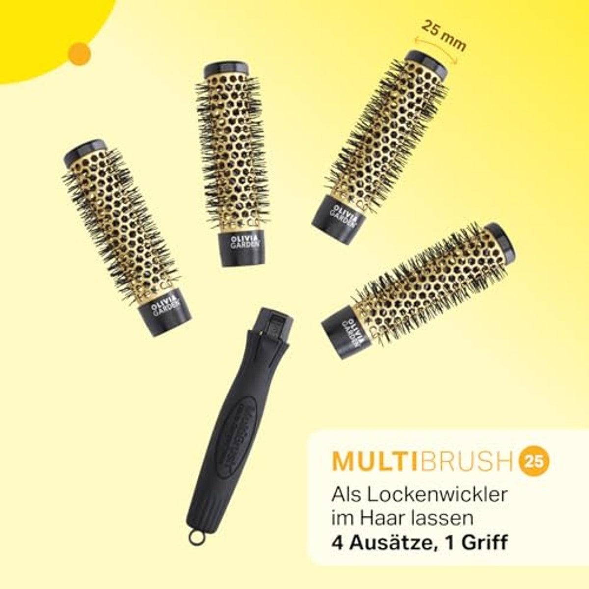 Olivia Garden MultiBrush Curlers Kit, 4 Opzetstukken, 25 mm - 3-pack
