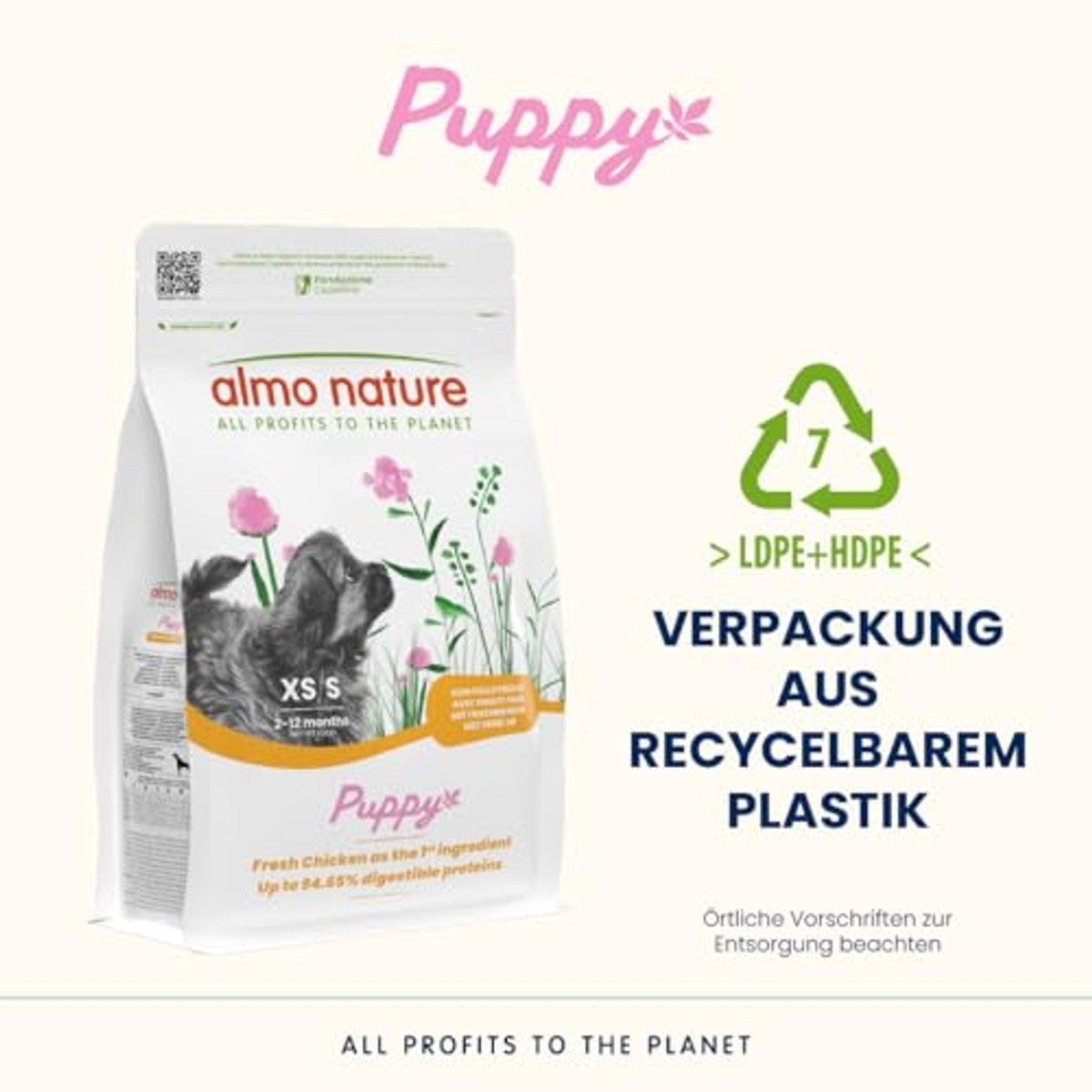 Almo Nature Puppy Droogvoer voor Honden Kip 2 kg - 3-pack