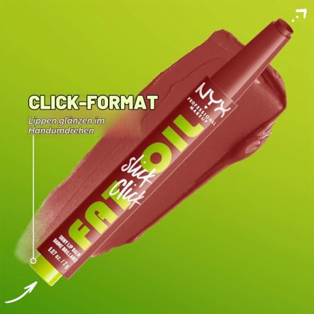 NYX Professional Makeup Verzorgende lippenstift voor maximale kleur, verzorging en vocht, met avocado, frambozenolie en bergbessenolie, veganistische formule, Fat Oil Slick Click, Going Viral – NYX PROFESSIONAL MAKEUP