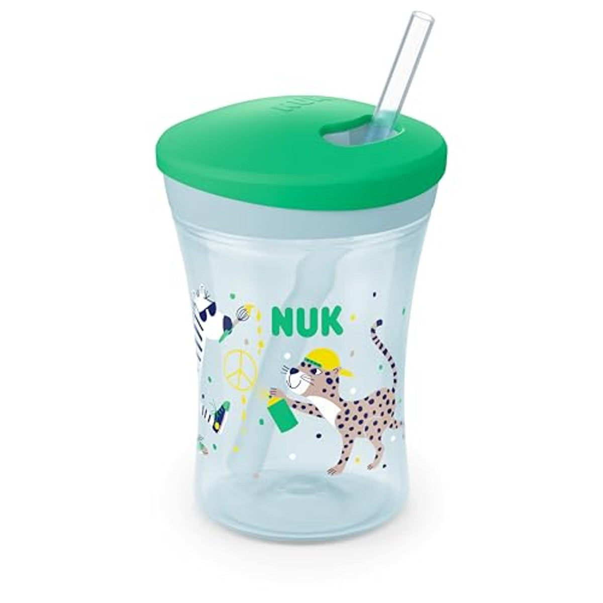 NUK Action Cup Drinkbeker groen luipaard 3 x 230 ml - Voordeelverpakking