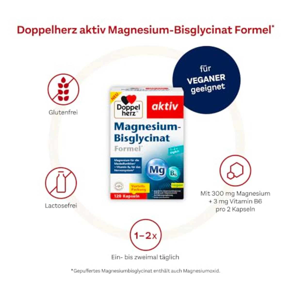 Doppelherz Magnesium-Bisglycinaat Formule 120 Capsules - 3-pack