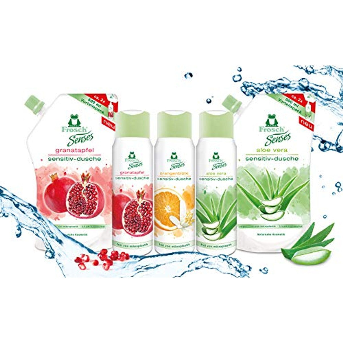 FROSCH Senses Granaatappel Sensitive Douchegel Navulzak 3 x 500 ml - Voordeelverpakking – foto 5