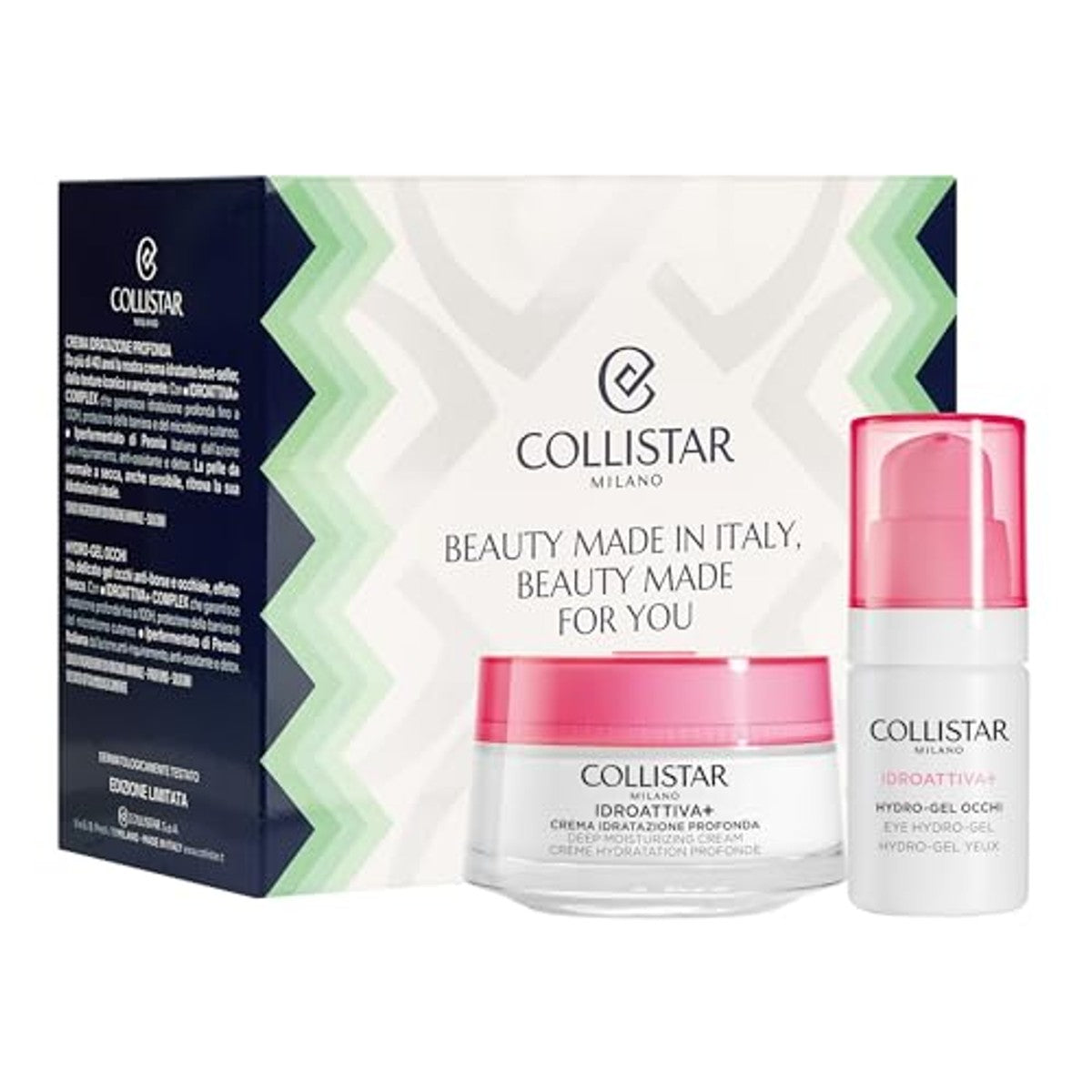 Collistar Idroattiva+ Cadeauset Hydraterende Crème 50 ml + Hydro-Gel Oogverzorging 15 ml - 6-pack