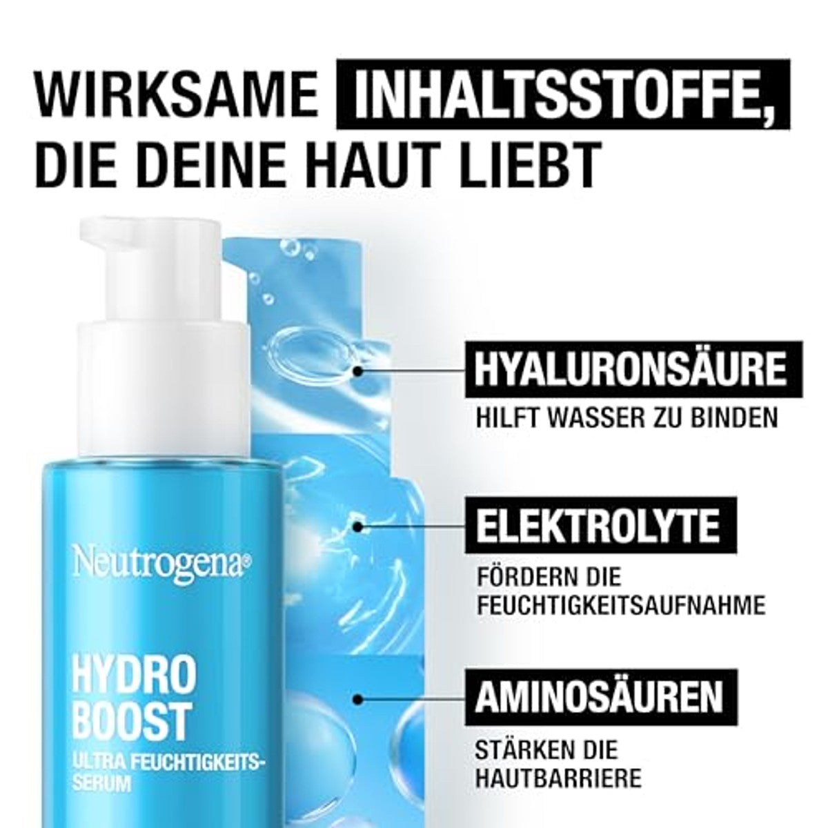 Neutrogena Hydro Boost parfumvrij ultra vochtserum 6 x 30 ml - Voordeelverpakking