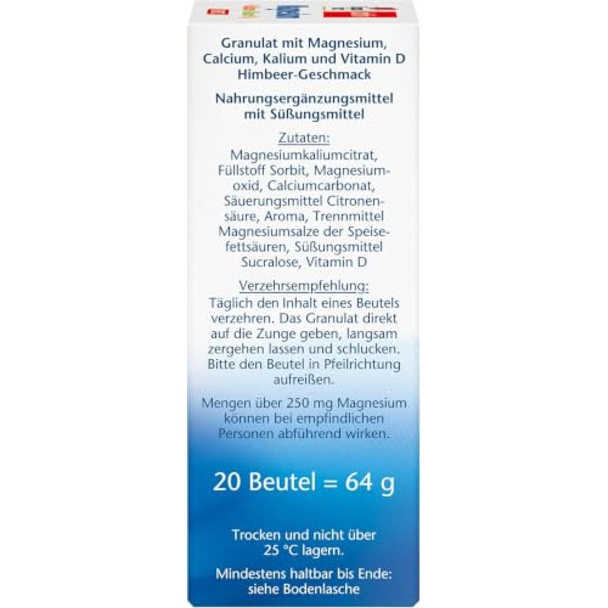 Doppelherz Magnesium + Calcium + Kalium + D3 Direct Frambozensmaak 20 Sticks - 6-pack