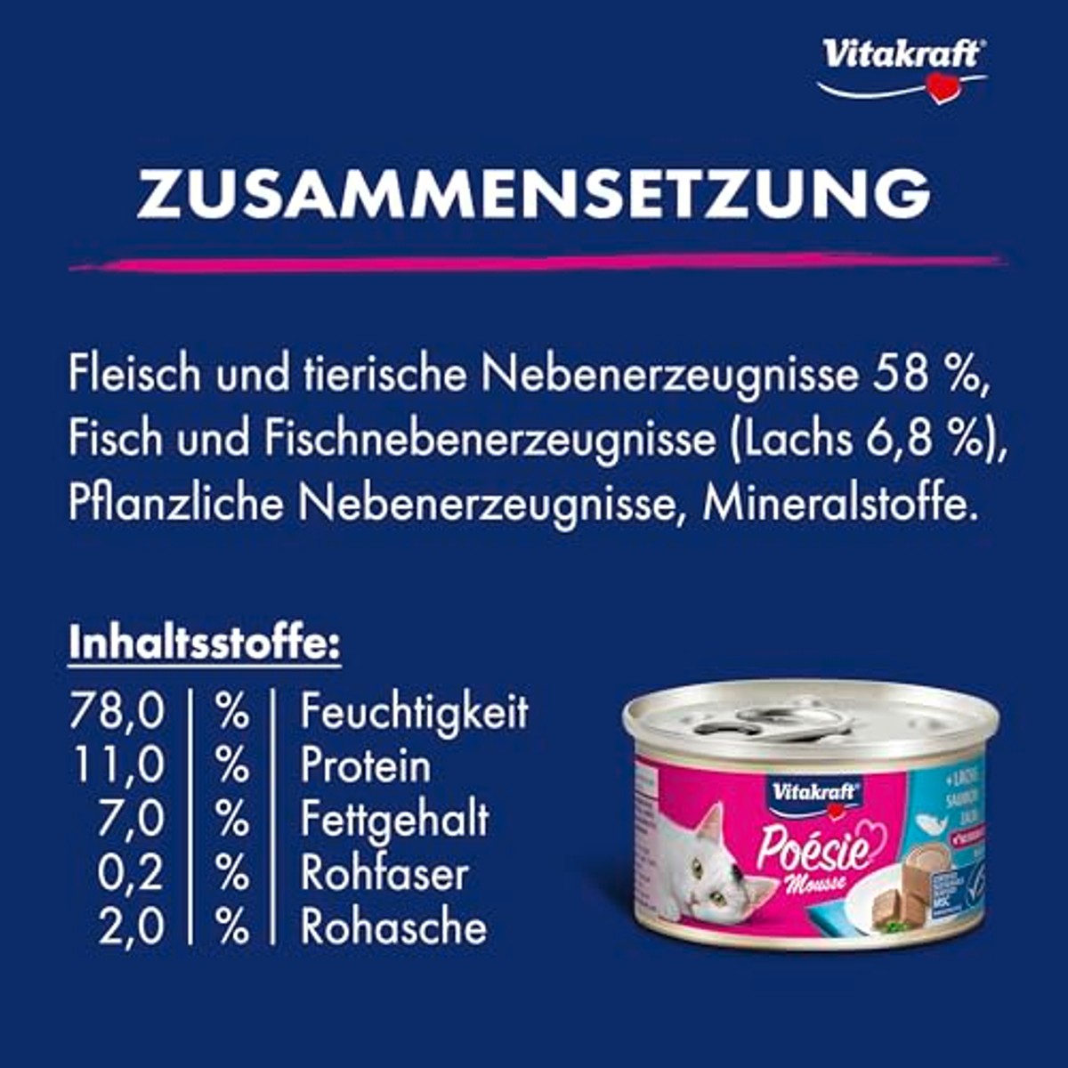 Vitakraft Poésie Mousse natvoer kattenvoer zalm 12 x 85 g - 6-pack
