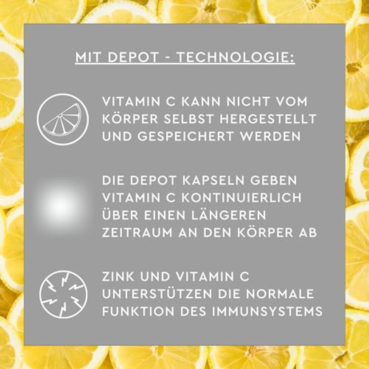 SUNLIFE Vitamine C + zink depot capsules hoog gedoseerd - 1 x 60 stuks - voedingssupplement voor het immuunsysteem - capsules met depottechnologie - per dagelijkse dosis 225 mg vitamine C & 2,25 mg – Sunlife
