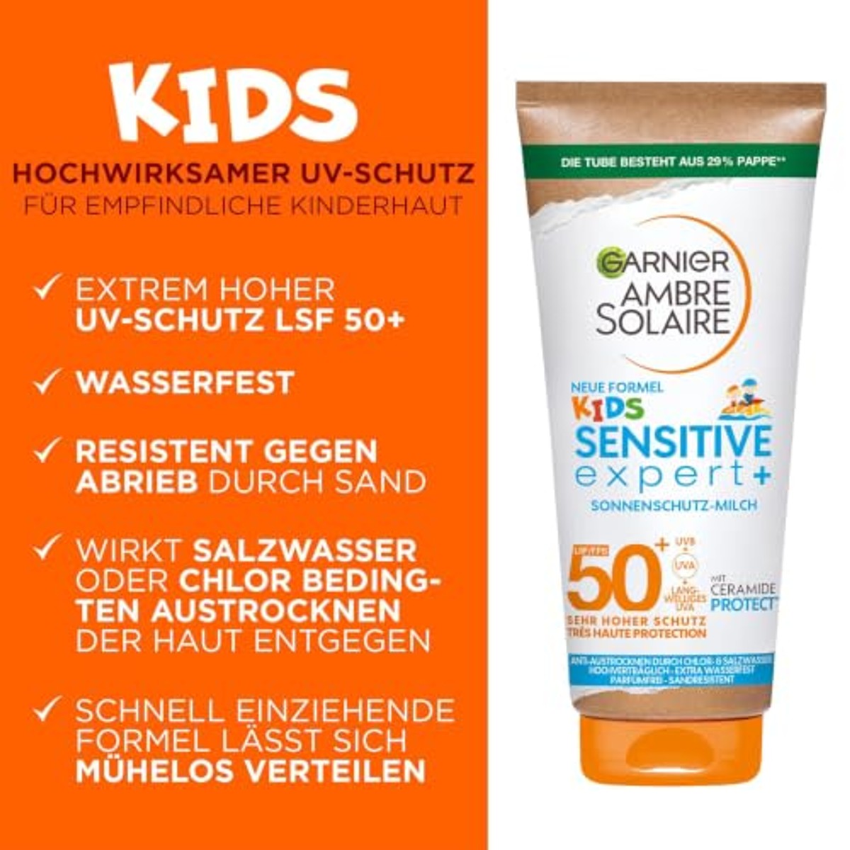 Garnier Ambre Solaire Kids Sensitive Expert+ SPF 50+ 3 x 175 ml - Voordeelverpakking