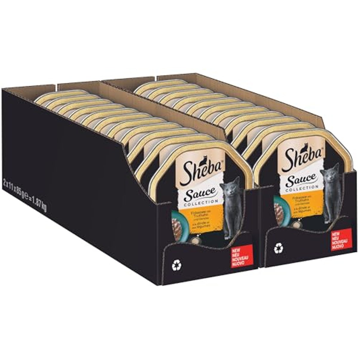 Sheba Sauce Collection natvoer kattenvoer kalkoen en groenten 2 x 11 x 85 g - 6-pack