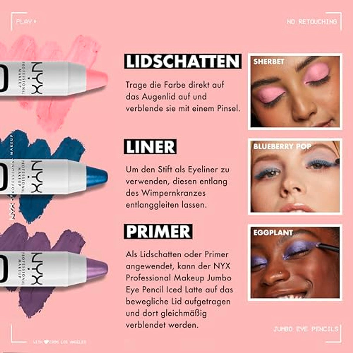 NYX Professional Makeup Jumbo Eye Pencil, stralende eyeliner, zonder trekken of vervagen, 634 vorsting, crèmekleurig, oogschaduw, primer en eyeliner in één, slijpen, 5 g (verpakking van 2) – NYX PROFESSIONAL MAKEUP