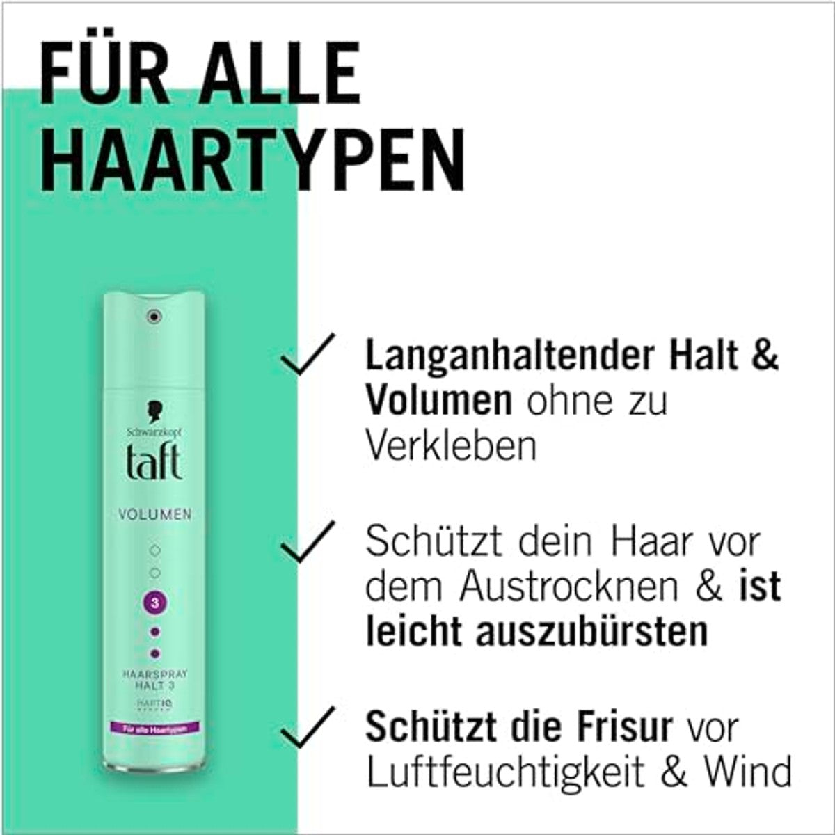 TAFT Volume Haarspray houdgraad 3 3 x 250 ml - Voordeelverpakking