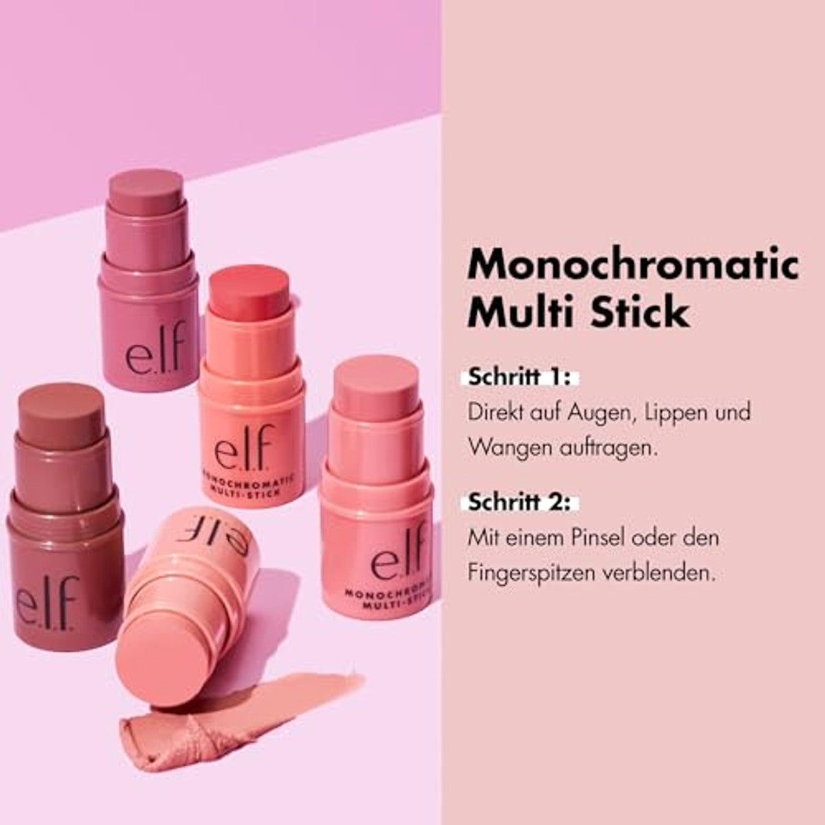 e.l.f. Monochromatic Multi Stick Glinsterende Roos 6 stuks