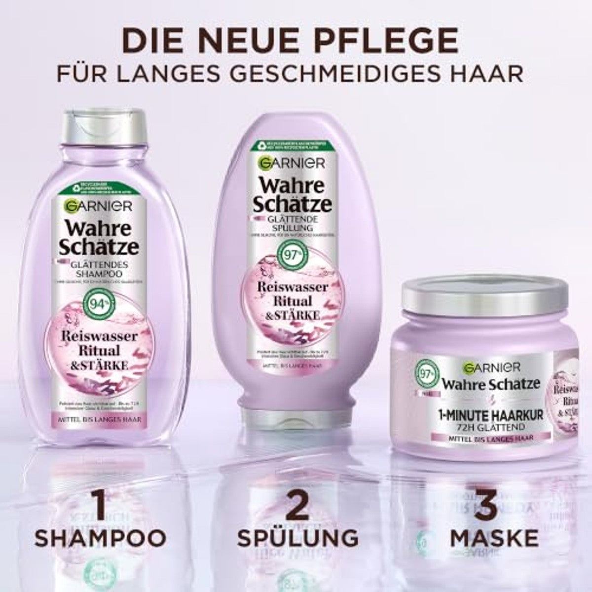 Garnier Wahre Schätze Rijstwater Ritual & Stärke 6 x 250 ml - Voordeelverpakking