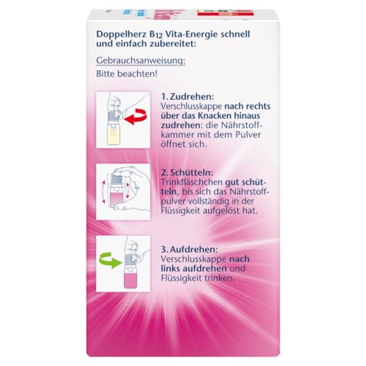 Doppelherz B12 Vita-Energie met Frambozensmaak 30 Drinkflesjes - 3-pack