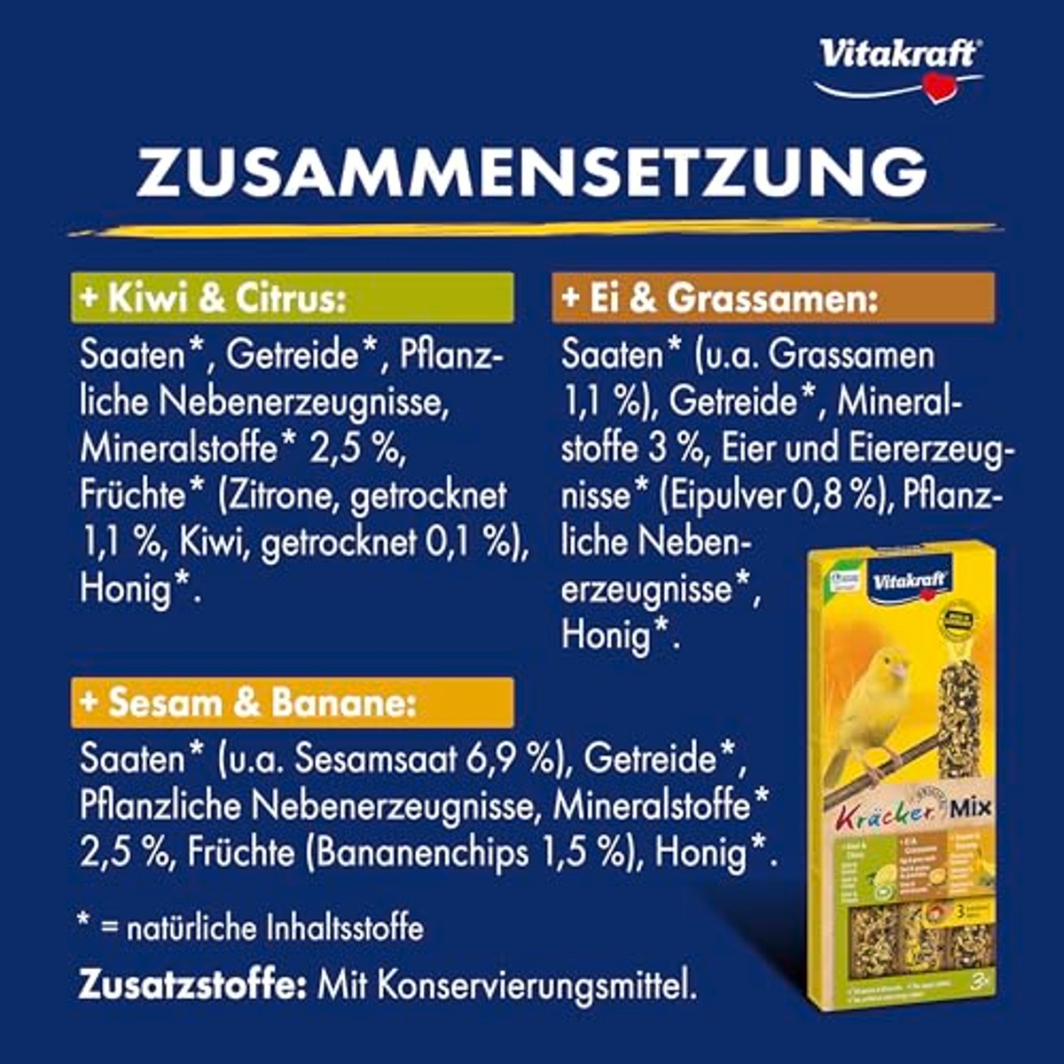 Vitakraft Cracker Mix vogelsnack kanarie 10 x 80 g - 6-pack