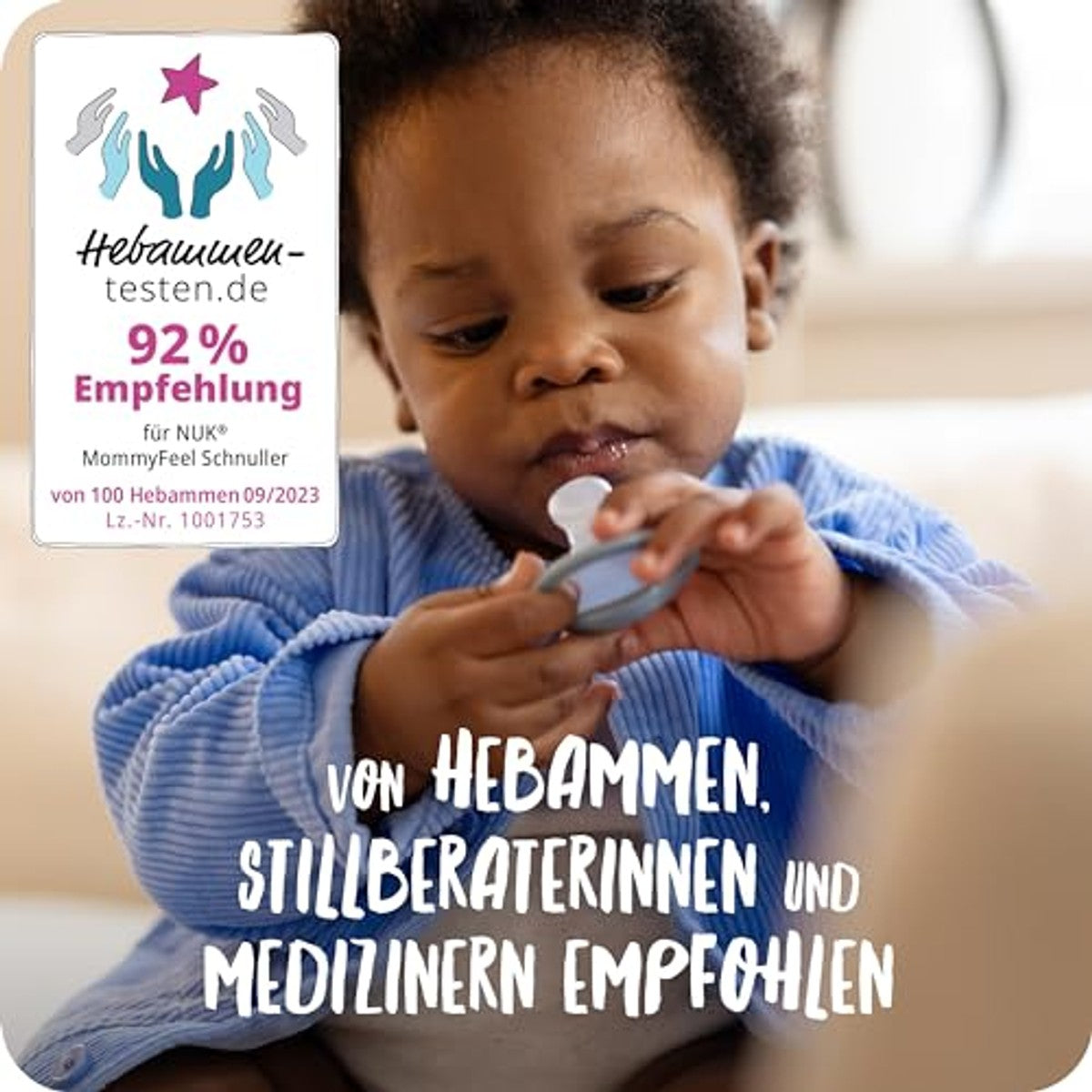 NUK MommyFeel babyfopspeen 0-9 maanden greige & zandsteen 2 stuks – NUK