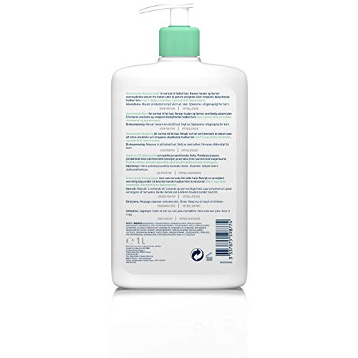 CeraVe Schuimende Reinigingsgel 1 l & Poriëndiepe Reiniging voor het Gezicht 236 ml - 3-pack