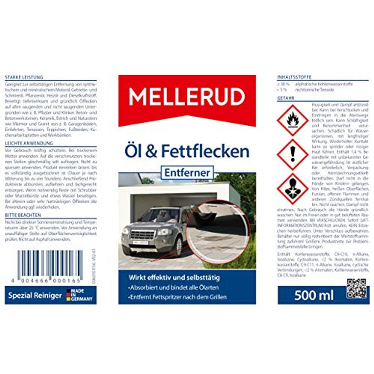 Mellerud Olie- en vetvlekken remover 3 x 0,5 l - Voordeelverpakking