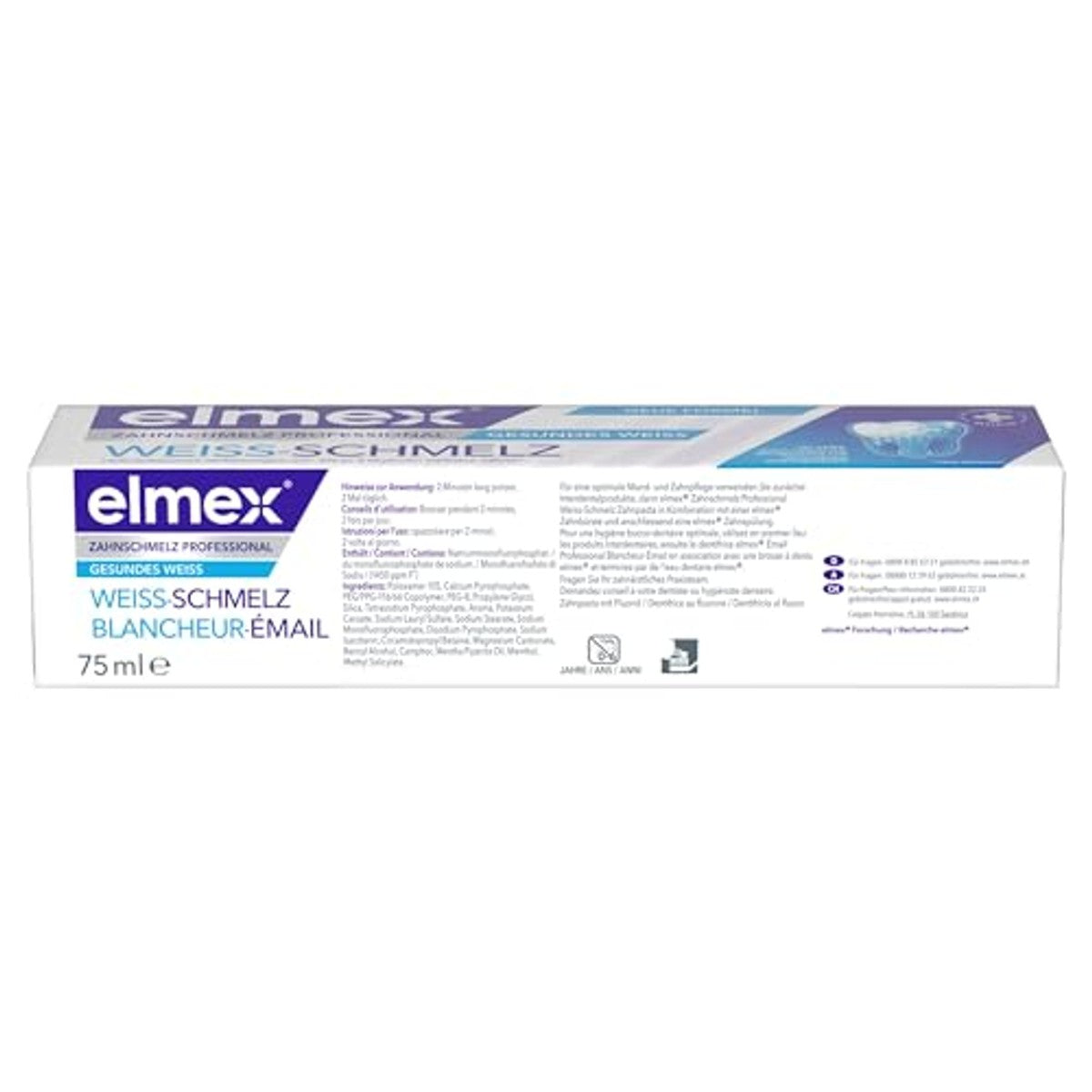 ELMEX Tandglazuur Professional witte melt tandpasta 3 x 75 ml - Voordeelverpakking
