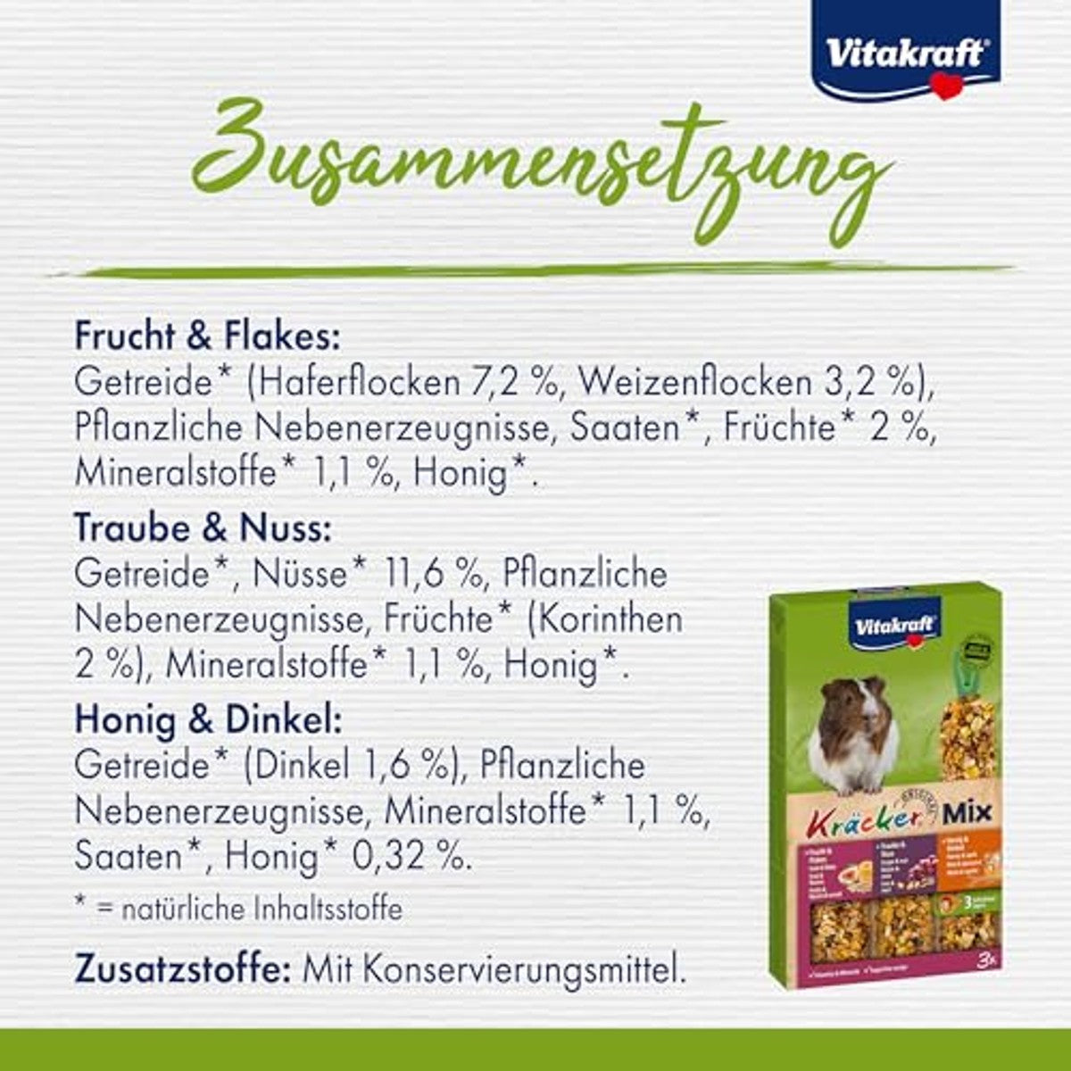 Vitakraft Kräcker Trio Honey Nut Fruit Vogelsnack 2 x 3-pack - 6-pack