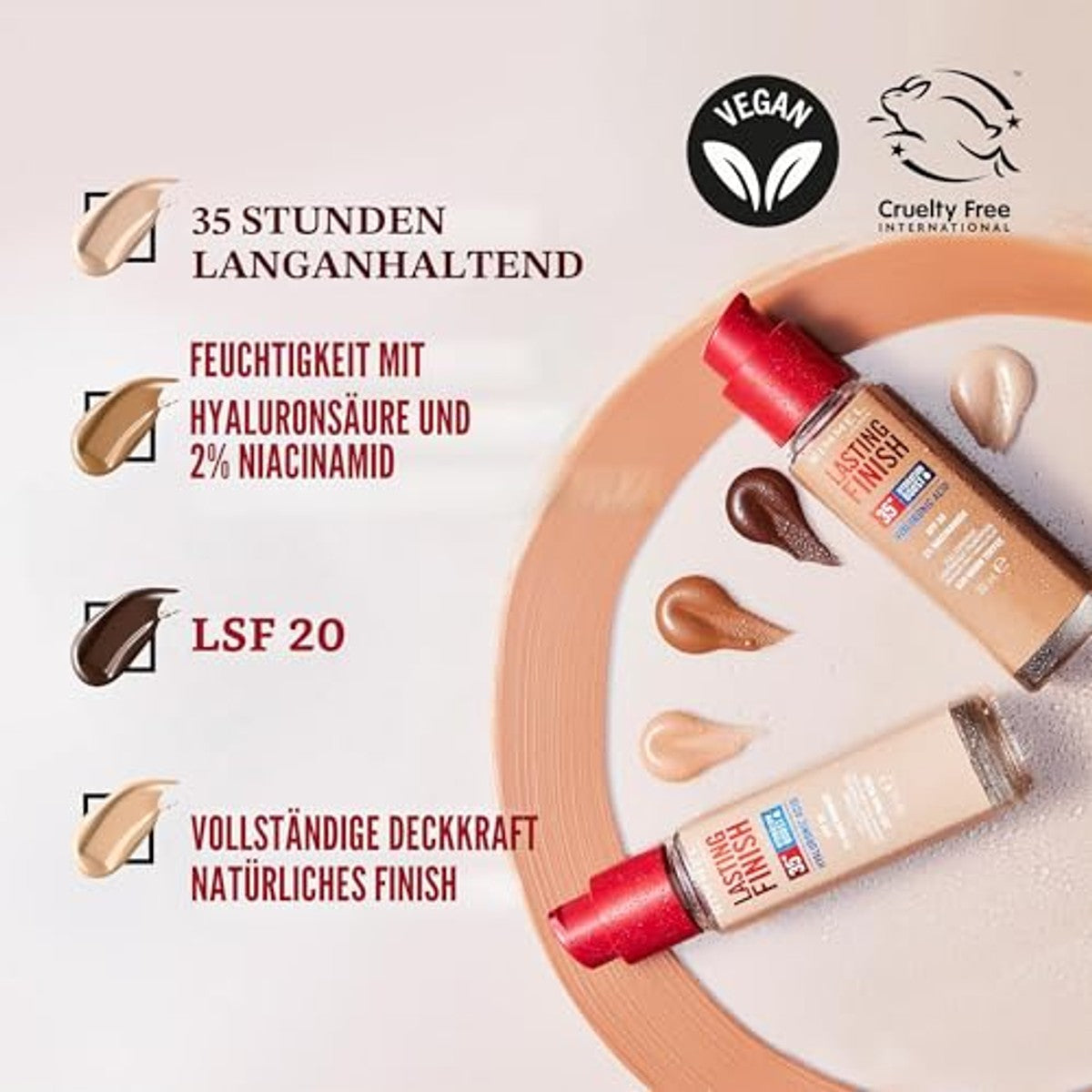 Rimmel London Lasting Finish 35H 103 True Ivory 30 ml - 3 stuks