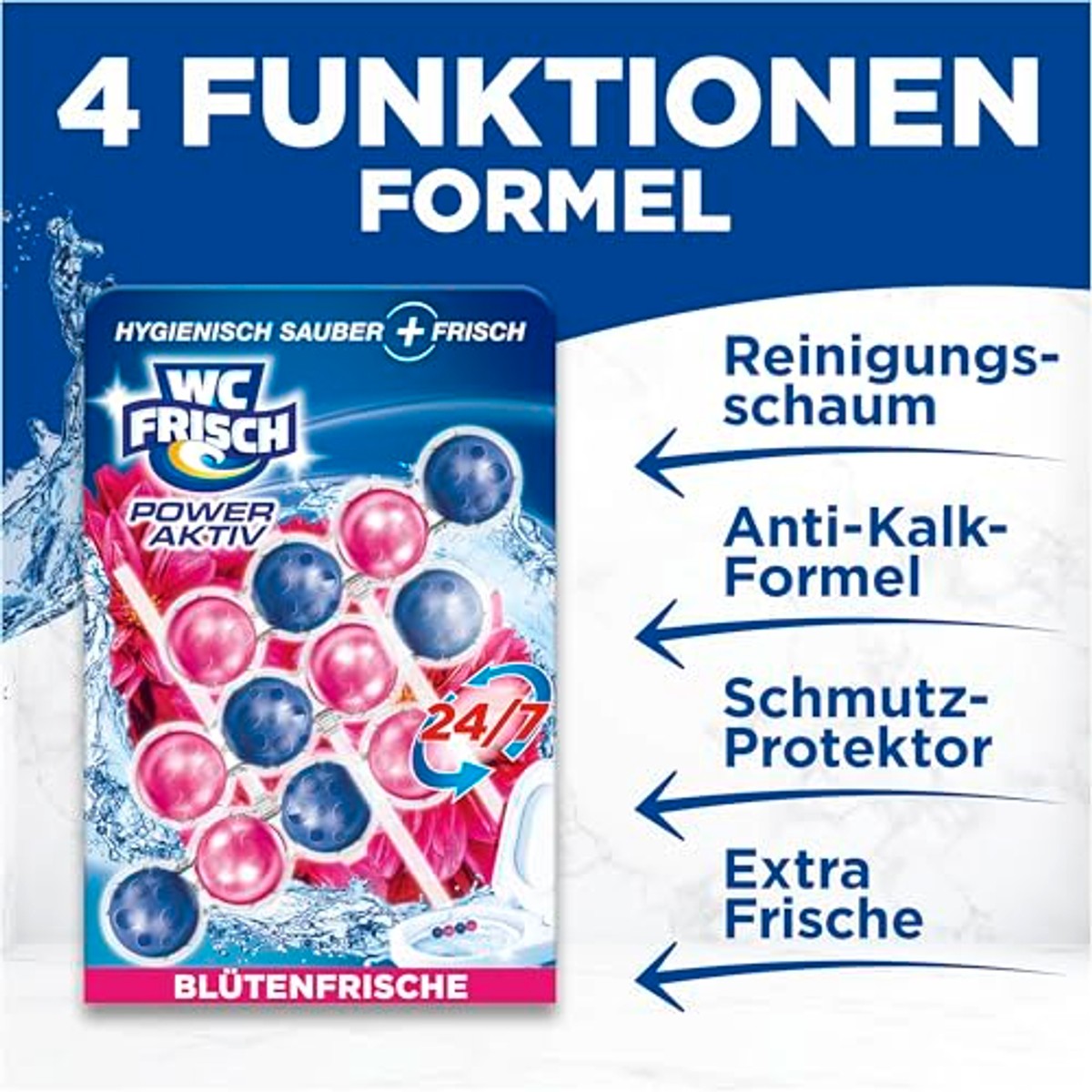 WC-Frisch Kraft Aktiv geurspoeler bloemen-frisheid set van 3 – WC-Frisch