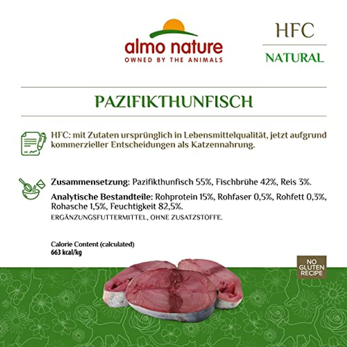 Almo Nature HFC Natural Natvoer voor volwassenen katten - Pacific Tonijn - 150 g, 24-pack – almo nature